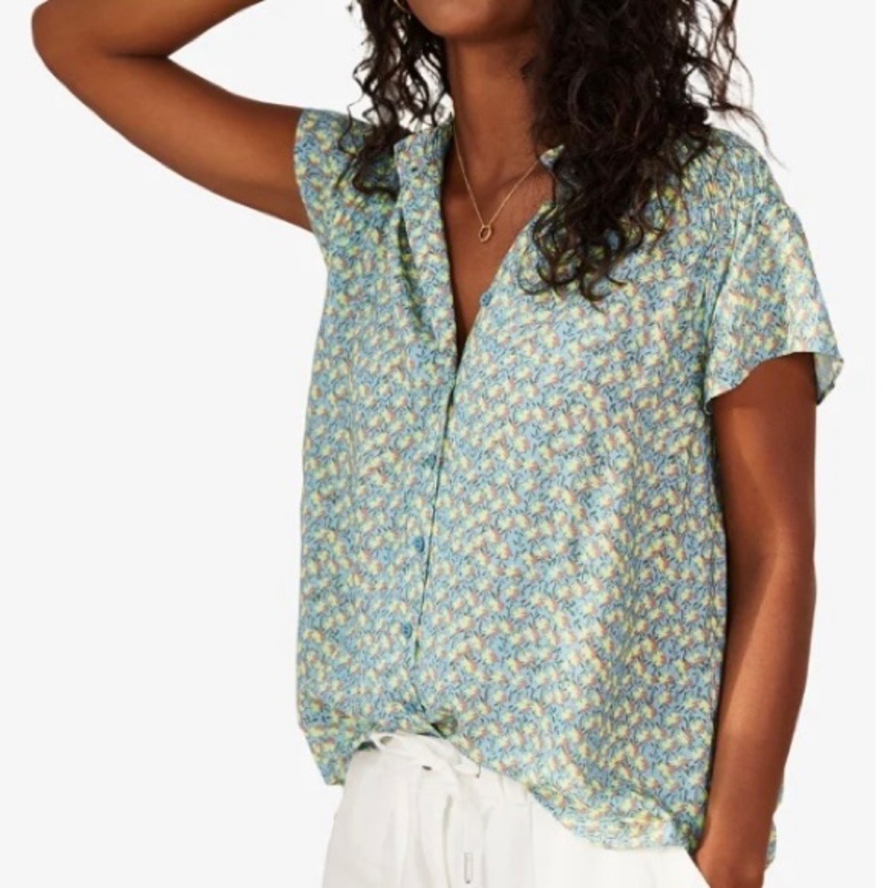 Baukjen Blouse‎ US 8 UK 12 Evelyn Seed Print Short Sleeve Shirt Top Cottagecore